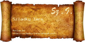 Szladky Imre névjegykártya
